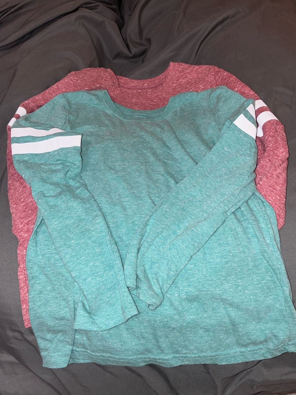jumping beans Teal & Maroon Long-Sleeve Stripe Tee